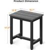ODK Outdoor Side Tables Set of 2, Adirondack Patio End Table with Weather-Resistant Waterproof Top for Hot Tub Garden, Balcony, Poolside, 2PCS, Grey(Grey)