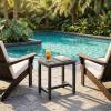 ODK Outdoor Side Tables Set of 2, Adirondack Patio End Table with Weather-Resistant Waterproof Top for Hot Tub Garden, Balcony, Poolside, 2PCS, Grey(Grey)