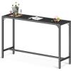 ODK 55 Inch Outdoor Bar Table, Patio Counter Bar Height Table with Weather Resistant Waterproof Top for Garden, Hot Tub, Yard, Balcony, Poolside, Indoor (Black)