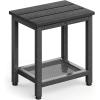 ODK Outdoor Double Side Table, Adirondack Patio End Table with Weather-Resistant Waterproof Top for Hot Tub Garden, Balcony, Poolside, Black(Black)