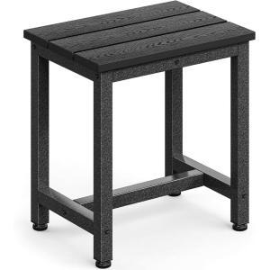 ODK Outdoor Side Tables Set of 2, Adirondack Patio End Table with Weather-Resistant Waterproof Top for Hot Tub Garden, Balcony, Poolside, 2PCS, Grey(Black)