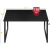 Casaottima 48 Inch Small Computer Desk for Home Office, Study Writing Table for Small Spaces, Simple Modern Desk with Headphone Hooks, Pure Black(Black)