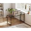 Casaottima 48 Inch Small Computer Desk for Home Office, Study Writing Table for Small Spaces, Simple Modern Desk with Headphone Hooks, Pure Black(Deep Black)