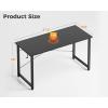 Casaottima 48 Inch Small Computer Desk for Home Office, Study Writing Table for Small Spaces, Simple Modern Desk with Headphone Hooks, Pure Black(Pure Black)