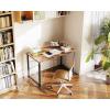 Casaottima 48 Inch Small Computer Desk for Home Office, Study Writing Table for Small Spaces, Simple Modern Desk with Headphone Hooks, Pure Black(Vintage)