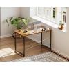 Casaottima 48 Inch Small Computer Desk for Home Office, Study Writing Table for Small Spaces, Simple Modern Desk with Headphone Hooks, Pure Black(Vintage)