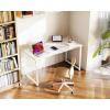 Casaottima 48 Inch Small Computer Desk for Home Office, Study Writing Table for Small Spaces, Simple Modern Desk with Headphone Hooks, Pure Black(White)