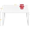 Casaottima 48 Inch Small Computer Desk for Home Office, Study Writing Table for Small Spaces, Simple Modern Desk with Headphone Hooks, Pure Black(White)